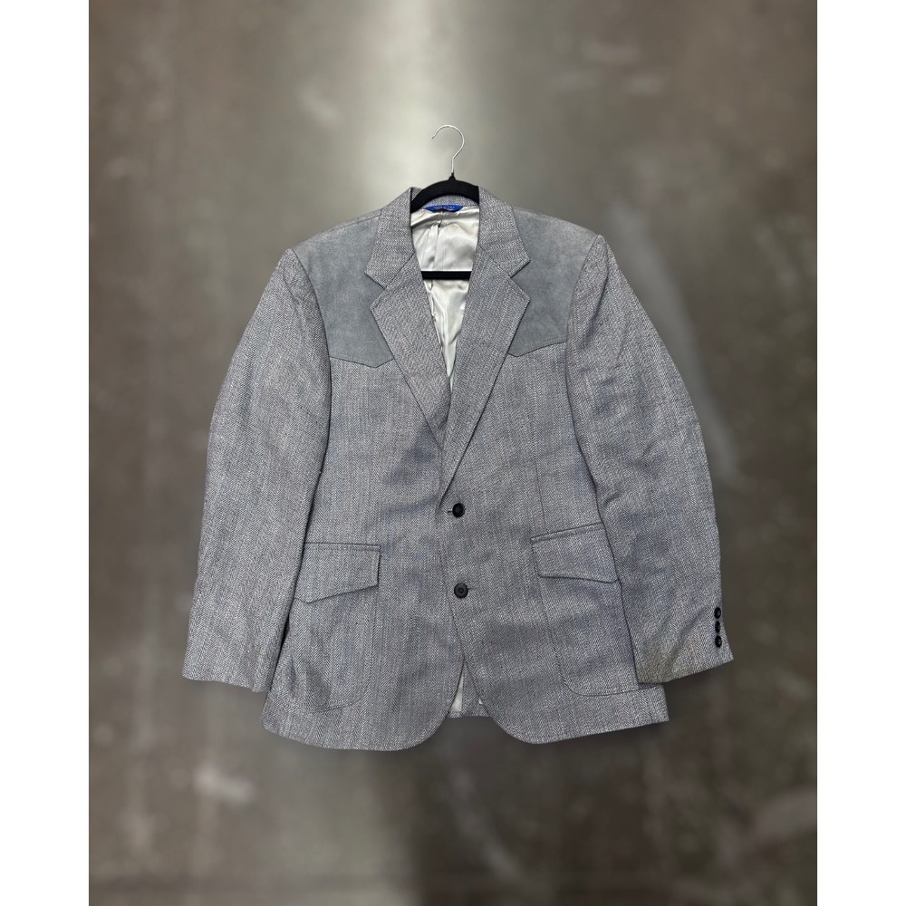 Pendleton High Grade Western Wear Wool Blazer Gray VTG USA Made 40 Long